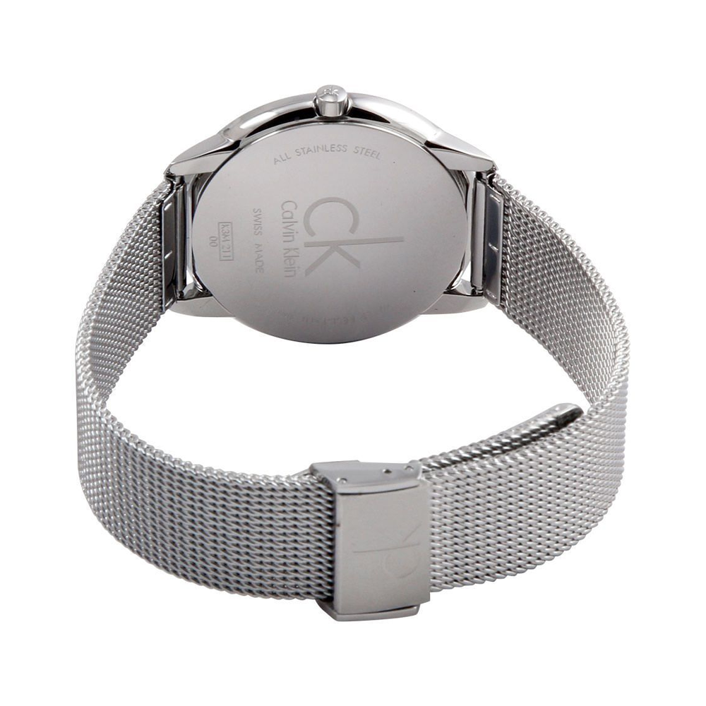 Calvin Klein Minimalist Black Dial Silver Mesh Bracelet Watch for Men - K3M2112X Buy Now By Calvin Klein