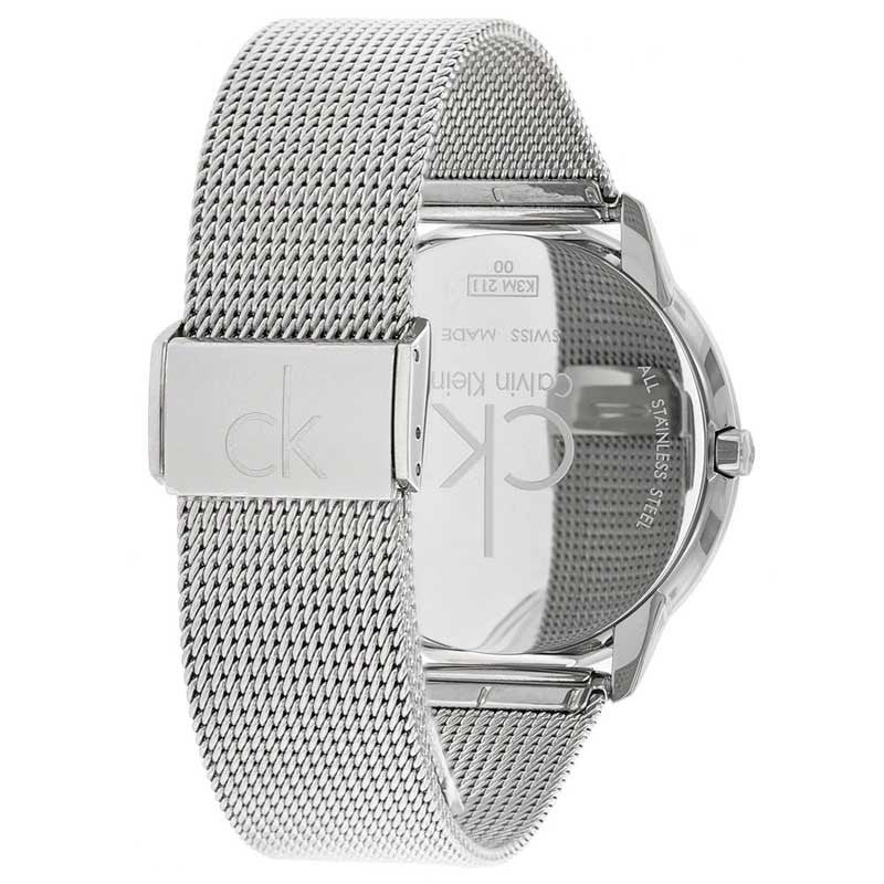 Calvin Klein Minimal White Dial Silver Mesh Bracelet Watch for Men - K3M2112Y Buy Now By Calvin Klein