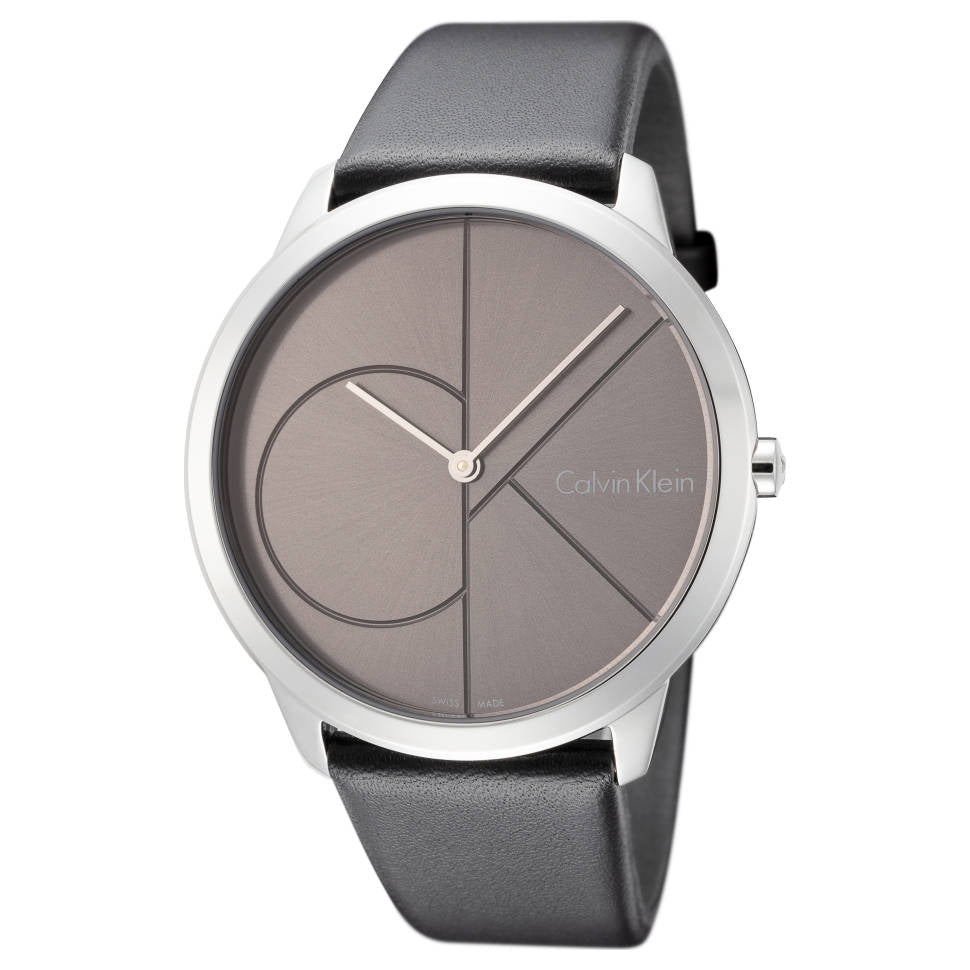 Calvin Klein Minimal Black Dial Black Leather Strap Watch for Men - K3M211C3 Buy Now By Calvin Klein