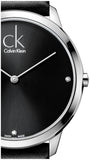 Calvin Klein Minimal Diamonds Black Dial Black Leather Strap Watch for Men - K3M211CS Buy Now By Calvin Klein