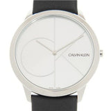 Calvin Klein Minimal Silver Dial Black Leather Strap Watch for Men - K3M211CY Buy Now By Calvin Klein