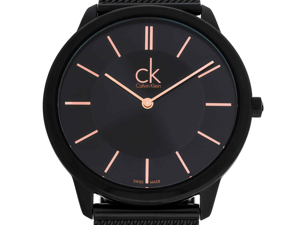 Calvin Klein Minimal Black Dial Black Mesh Bracelet Watch for Men - K3M21421 Buy Now By Calvin Klein