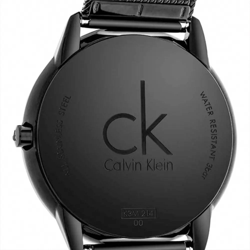 Calvin Klein Minimal Black Dial Black Mesh Bracelet Watch for Men - K3M21421 Buy Now By Calvin Klein