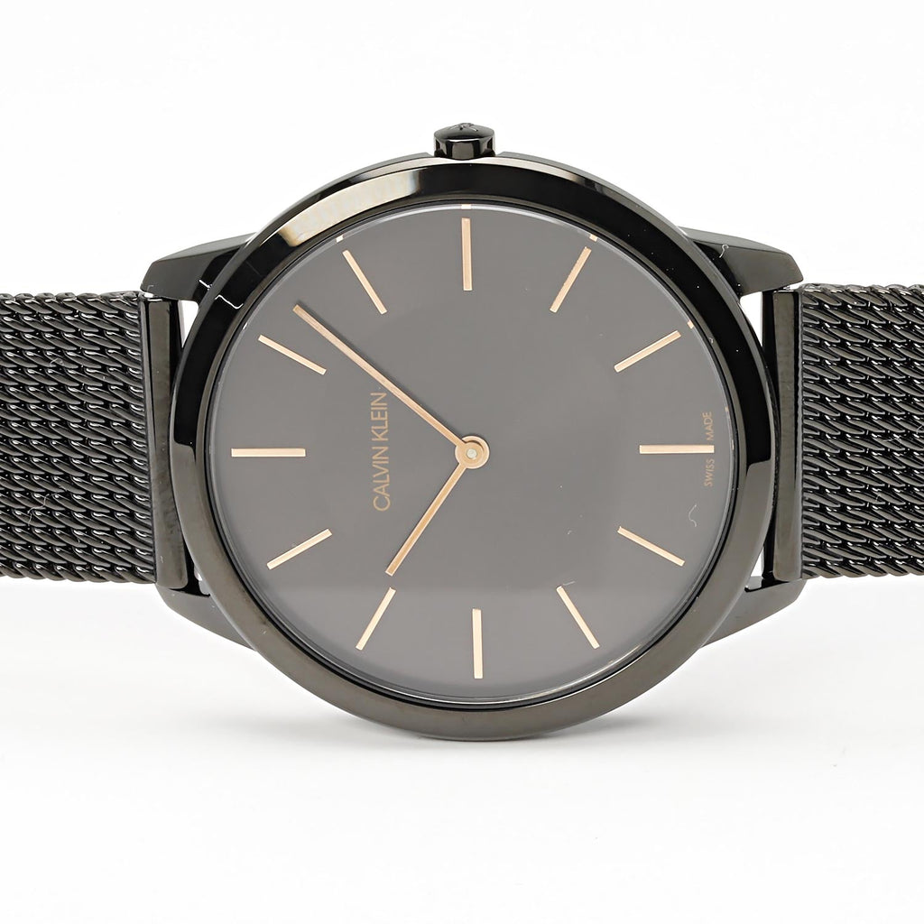 Calvin Klein Minimal Black Dial Black Mesh Bracelet Watch for Men - K3M21421 Buy Now By Calvin Klein