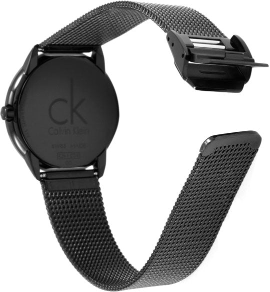 Calvin Klein Minimal Black Dial Black Mesh Bracelet Watch for Men - K3M224B1 Buy Now By Calvin Klein