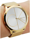 Calvin Klein Minimal White Dial Gold Mesh Bracelet Watch for Men - K3M21526 Buy Now By Calvin Klein