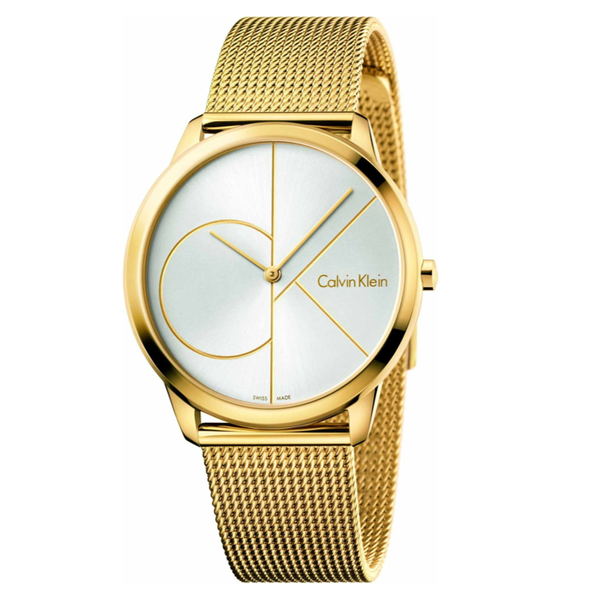 Calvin Klein Minimal White Dial Gold Mesh Bracelet Watch for Men - K3M21526 Buy Now By Calvin Klein