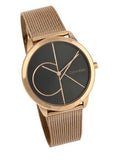 Calvin Klein Minimal Black Dial Rose Gold Mesh Bracelet Watch for Men - K3M21621 Buy Now By Calvin Klein