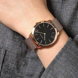 Calvin Klein Minimal Black Dial Rose Gold Mesh Bracelet Watch for Men - K3M2162Y Buy Now By Calvin Klein