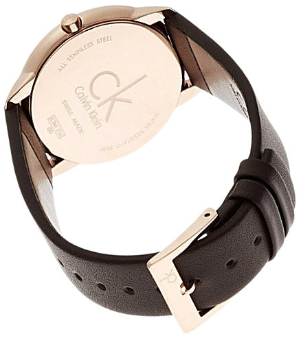Calvin Klein Minimal White Dial Brown Leather Strap Watch for Men - K3M216G6 Buy Now By Calvin Klein