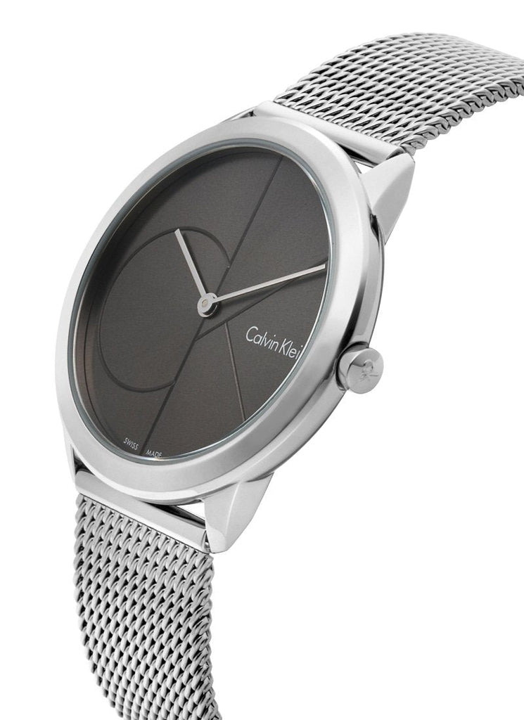 Calvin Klein Minimal Black Dial Silver Mesh Bracelet Watch for Women - K3M22123 Buy Now By Calvin Klein