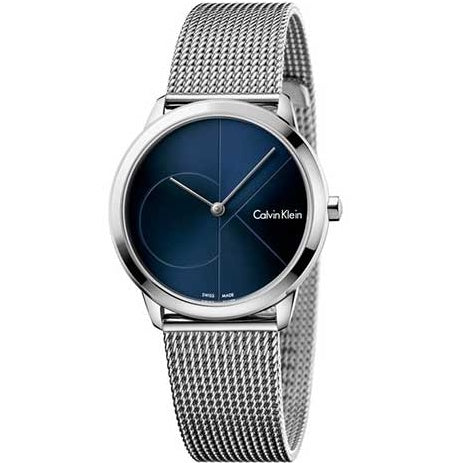 Calvin Klein Minimal Blue Dial Silver Mesh Bracelet Watch for Women - K3M2212N Buy Now By Calvin Klein
