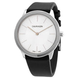 Calvin Klein Minimalist White Dial Black Leather Strap Watch for Men - K3M211C6 Buy Now By Calvin Klein