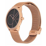 Calvin Klein Minimal Black Dial Rose Gold Mesh Bracelet Watch for Men - K3M22621 Buy Now By Calvin Klein
