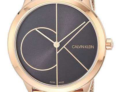 Calvin Klein Minimal Black Dial Rose Gold Mesh Bracelet Watch for Men - K3M22621 Buy Now By Calvin Klein