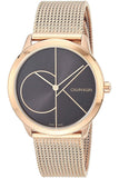 Calvin Klein Minimal Black Dial Rose Gold Mesh Bracelet Watch for Men - K3M22621 Buy Now By Calvin Klein