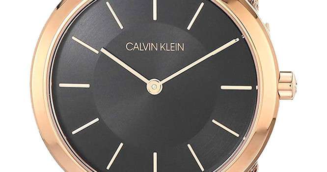 Calvin Klein Minimal Black Dial Rose Gold Mesh Bracelet Watch for Women - K3M2262Y Buy Now By Calvin Klein