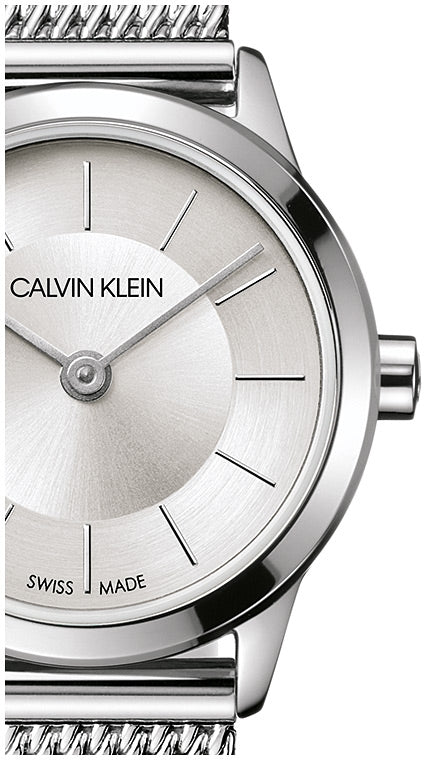 Calvin Klein Minimal White Dial Silver Mesh Bracelet Watch for Women - K3M23126 Buy Now By Calvin Klein
