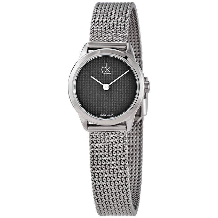Calvin Klein Minimal Grey Dial Silver Mesh Bracelet Watch for Women - K3M2312X Buy Now By Calvin Klein
