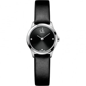Calvin Klein Minimal Black Dial Black Leather Strap Watch for Women - K3M231CS Buy Now By Calvin Klein