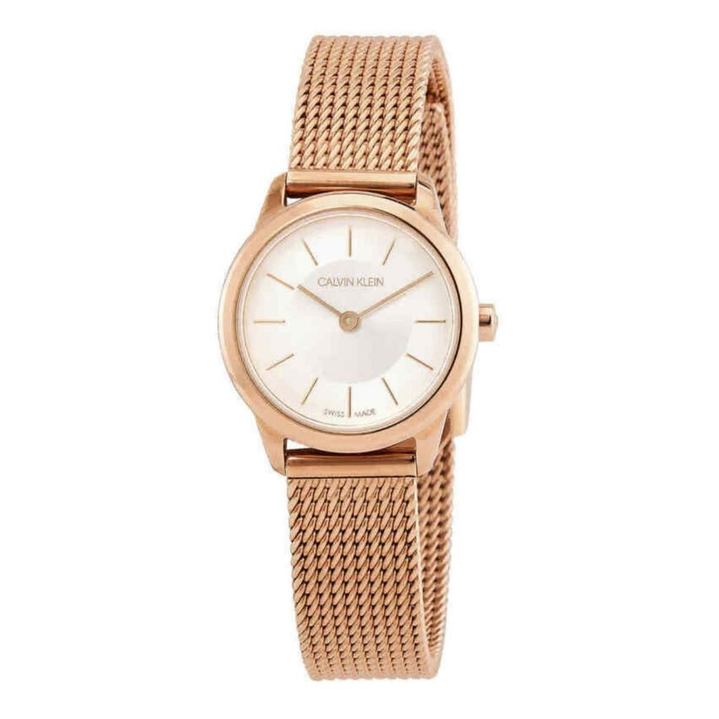 Calvin Klein Minimal White Dial Rose Gold Mesh Bracelet Watch for Women - K3M23626 Buy Now By Calvin Klein