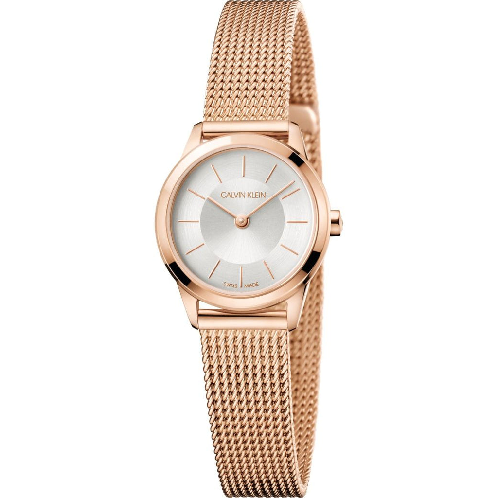 Calvin Klein Minimal White Dial Rose Gold Mesh Bracelet Watch for Women - K3M23626 Buy Now By Calvin Klein