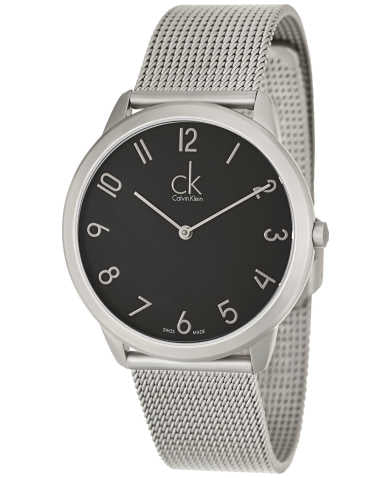 Calvin Klein Minimal Black Dial Silver Mesh Bracelet Watch for Men - K3M51151 Buy Now By Calvin Klein