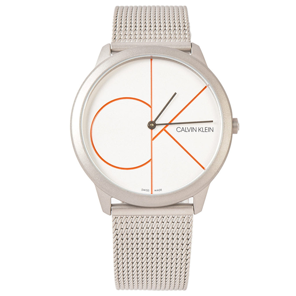 Calvin Klein Minimal White Dial Silver Mesh Bracelet Watch for Men - K3M51152 Buy Now By Calvin Klein