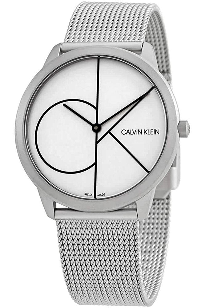 Calvin Klein Minimal White Dial Silver Mesh Bracelet Watch for Men - K3M5115X Buy Now By Calvin Klein