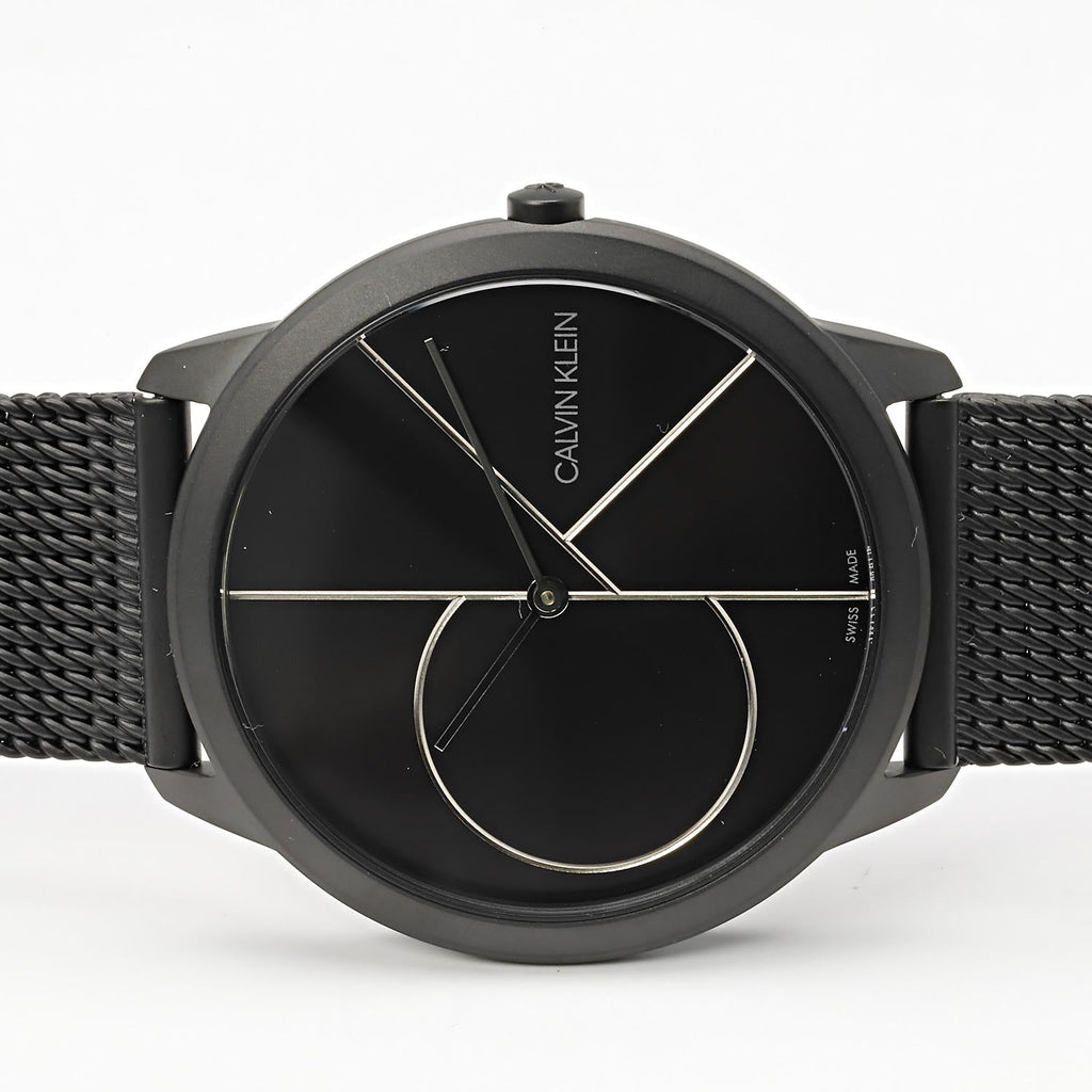 Calvin Klein Minimal Black Dial Black Mesh Bracelet Watch for Men - K3M5145X Buy Now By Calvin Klein
