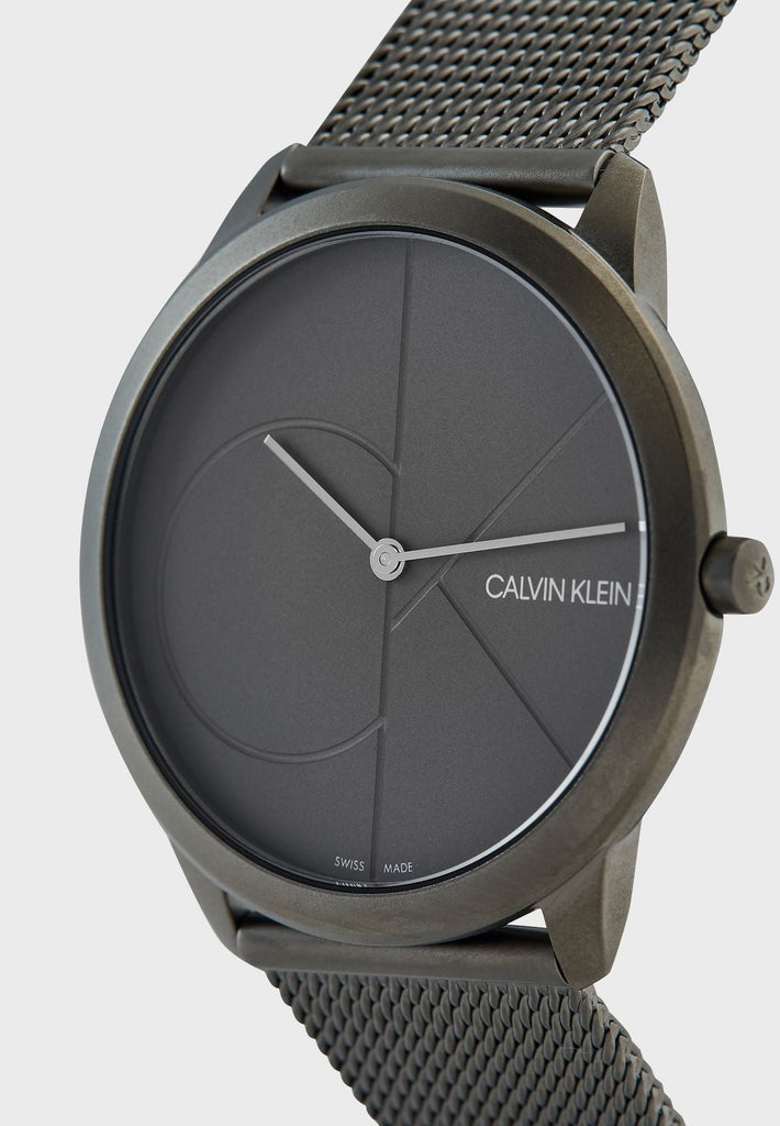 Calvin Klein Minimal Grey Dial Grey Mesh Bracelet Watch for Men - K3M517P4 Buy Now By Calvin Klein