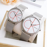 Calvin Klein Minimal White Dial Silver Mesh Bracelet Watch for Men - K3M51152 Buy Now By Calvin Klein