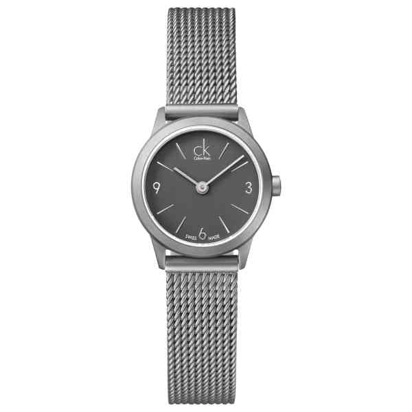 Calvin Klein Minimal Grey Dial Silver Mesh Bracelet Watch for Women - K3M53154 Buy Now By Calvin Klein