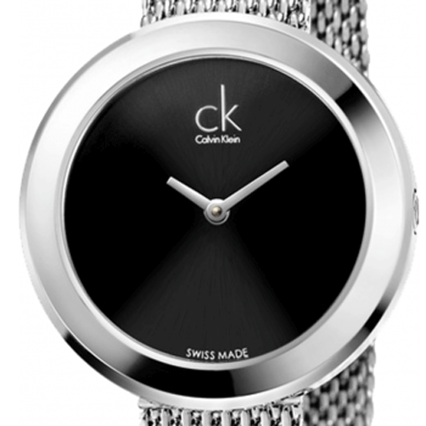Calvin Klein Firm Black Dial Silver Mesh Bracelet Watch for Women - K3N23121 Buy Now By Calvin Klein