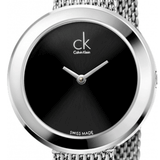 Calvin Klein Firm Black Dial Silver Mesh Bracelet Watch for Women - K3N23121 Buy Now By Calvin Klein
