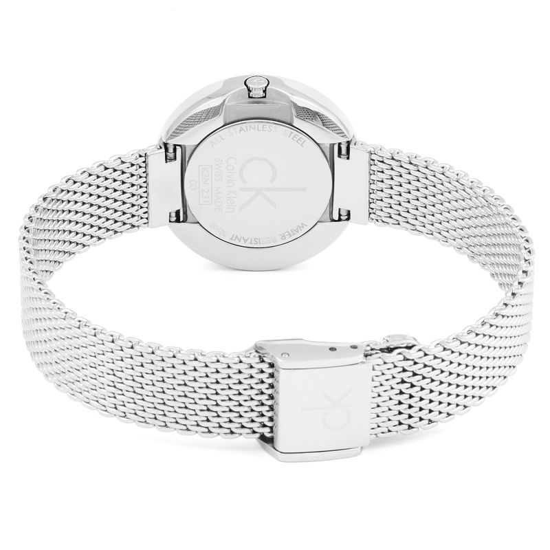 Calvin Klein Firm Black Dial Silver Mesh Bracelet Watch for Women - K3N23121 Buy Now By Calvin Klein
