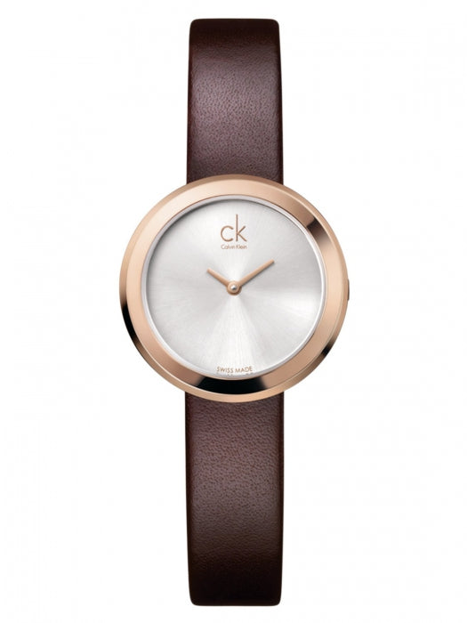 Calvin Klein Firm White Dial Brown Leather Strap Watch for Women - K3N236G6 Buy Now By Calvin Klein