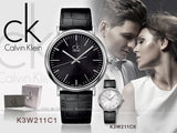 Calvin Klein Surround Black Dial Black Leather Strap Watch for Men - K3W211C1 Buy Now By Calvin Klein