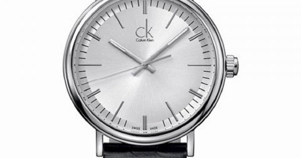 Calvin Klein Surround Silver Dial Black Leather Strap Watch for Men - K3W211C6 Buy Now By Calvin Klein