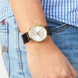 Calvin Klein Surround Silver Dial Black Leather Strap Watch for Men - K3W215C6 Buy Now By Calvin Klein