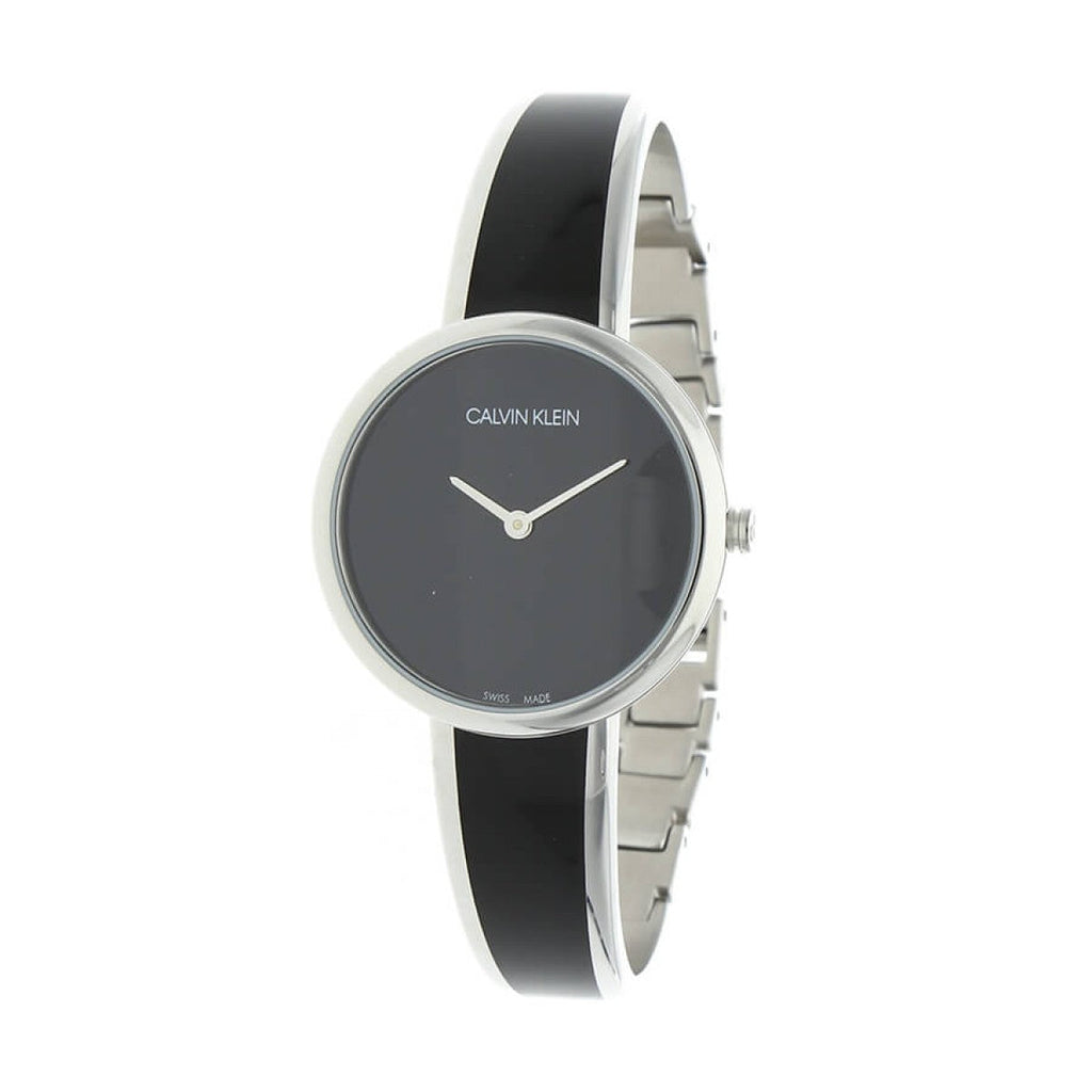 Calvin Klein Seduce Black Dial Two Tone Steel Strap Watch for Women - K4E2N111 Buy Now By Calvin Klein