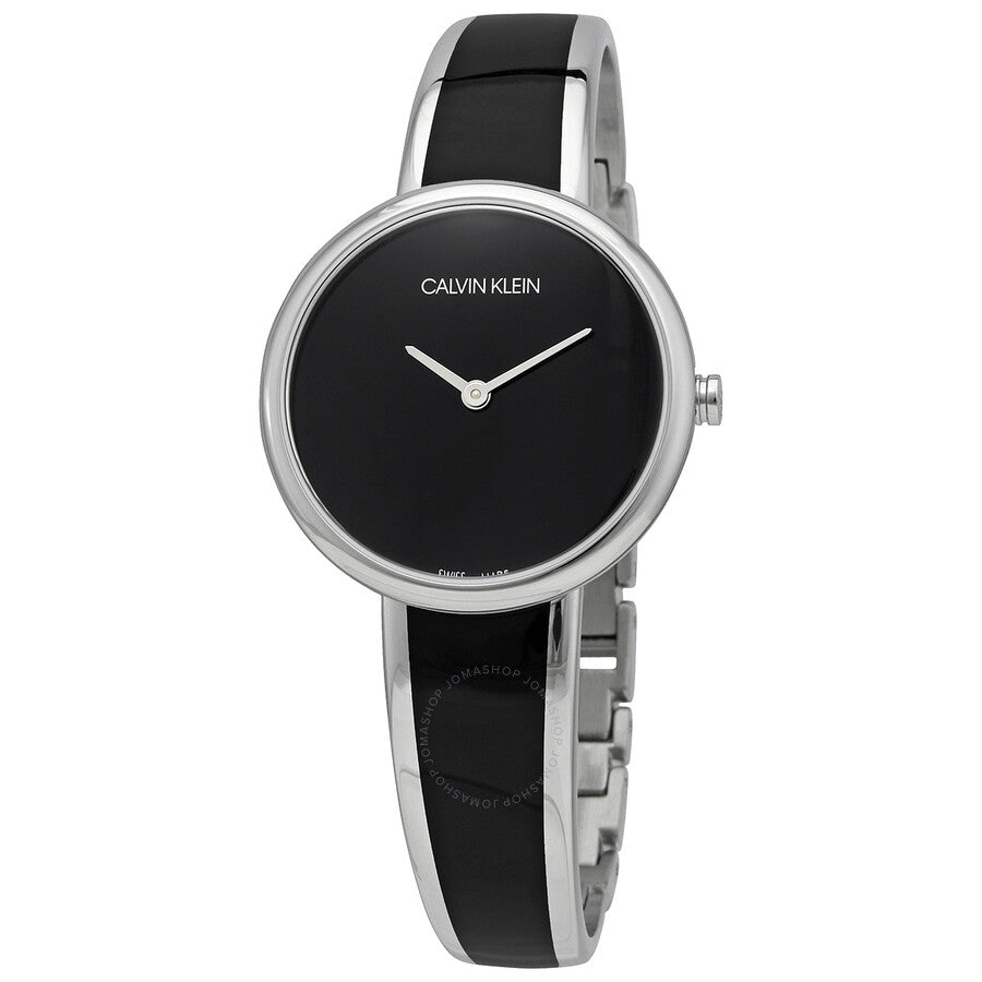 Calvin Klein Seduce Black Dial Two Tone Steel Strap Watch for Women - K4E2N111 Buy Now By Calvin Klein