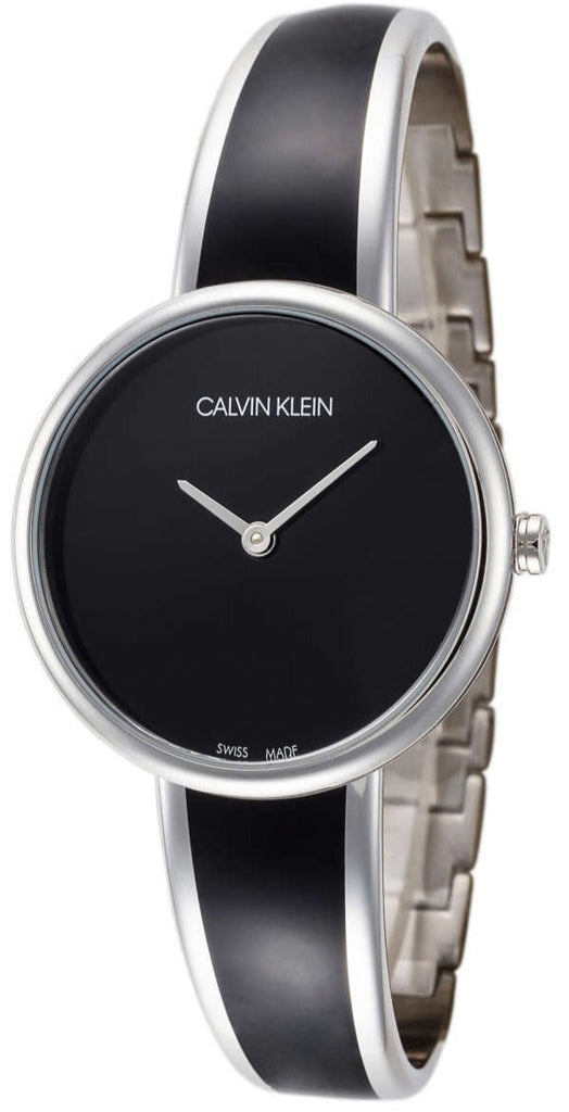Calvin Klein Seduce Black Dial Two Tone Steel Strap Watch for Women - K4E2N111 Buy Now By Calvin Klein