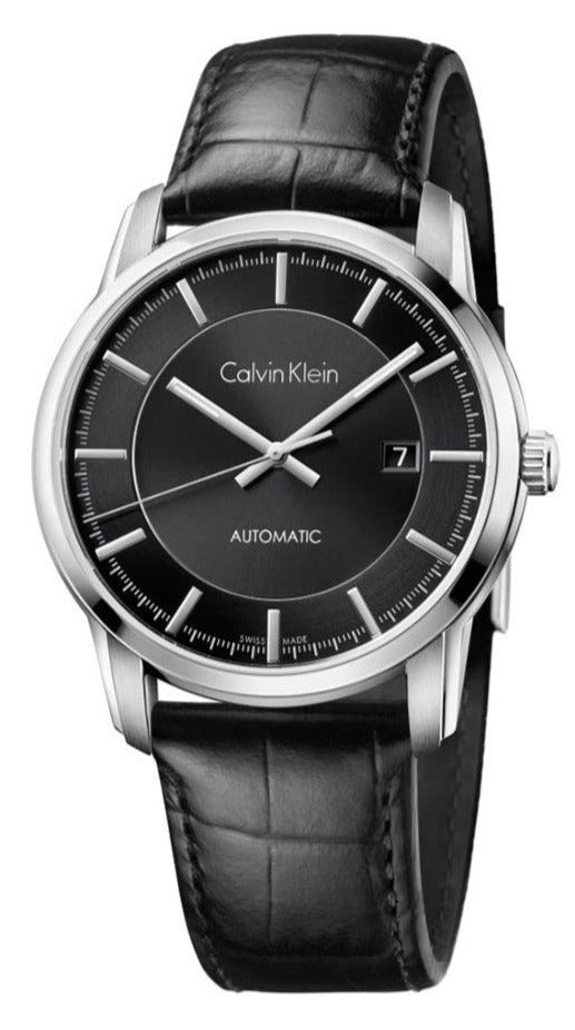 Calvin Klein Infinity Automatic Black Dial Black Leather Strap Watch for Men - K5S341C1 Buy Now By Calvin Klein
