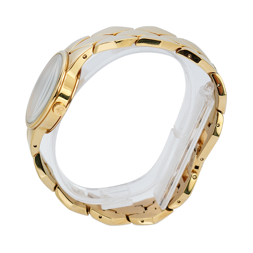 Calvin Klein Snake Silver Dial Yellow Gold Steel Strap Watch For Women - K6E23546 Buy Now By Calvin Klein