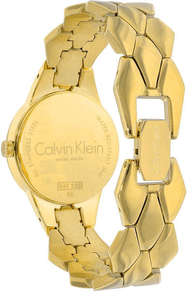 Calvin Klein Snake Silver Dial Yellow Gold Steel Strap Watch For Women - K6E23546 Buy Now By Calvin Klein