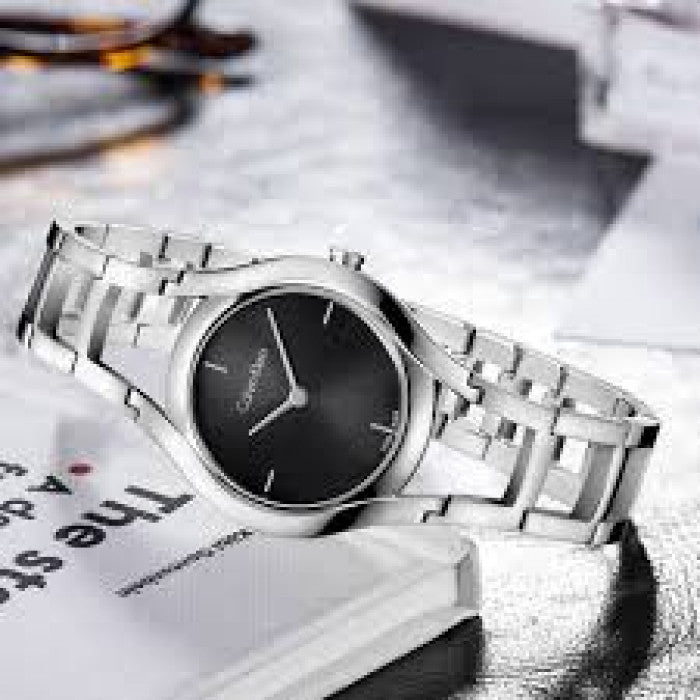 Calvin Klein Class Black Dial Silver Steel Strap Watch for Women - K6R23121 Buy Now By Calvin Klein