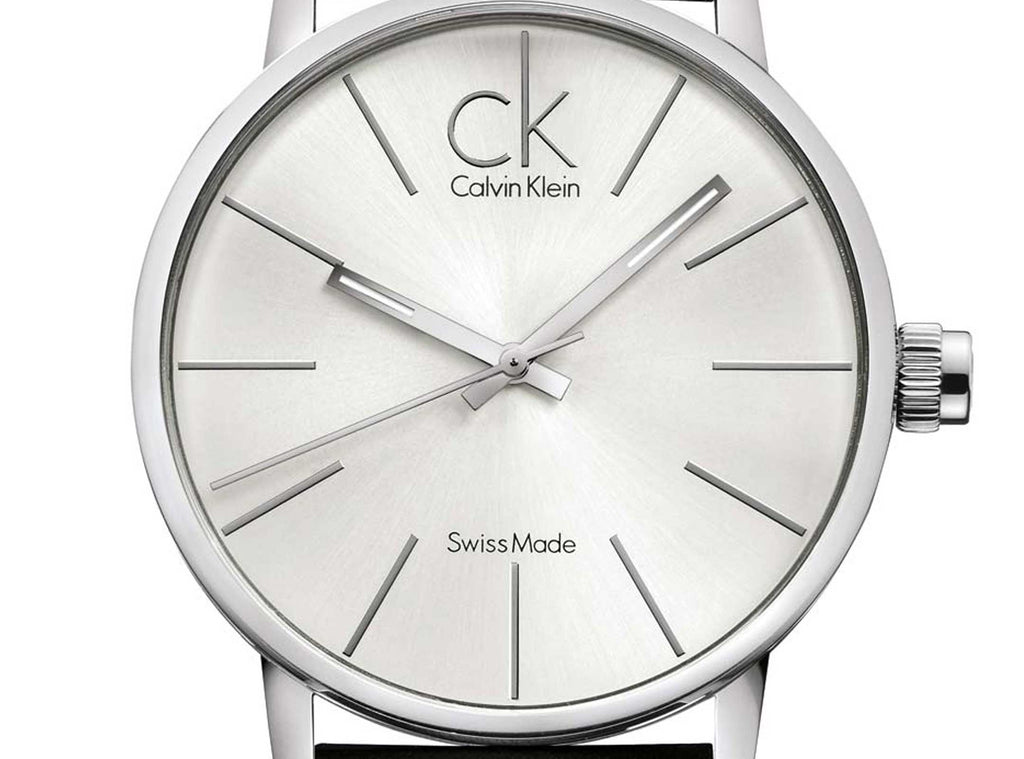 Calvin Klein Post Minimal Silver Dial Black Leather Strap Watch for Men - K7621192 Buy Now By Calvin Klein