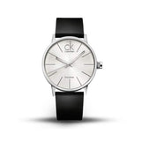 Calvin Klein Post Minimal Silver Dial Black Leather Strap Watch for Men - K7622185 Buy Now By Calvin Klein