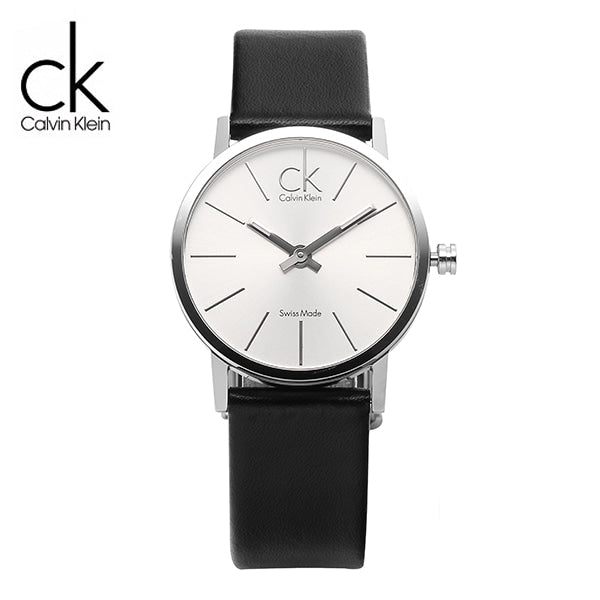Calvin Klein Post Minimal Silver Dial Black Leather Strap Watch for Men - K7622185 Buy Now By Calvin Klein